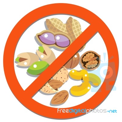 Prohibition Sign With Beans  Beans And Peanuts Stock Image