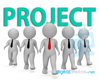 Project Businessmen Indicates Scheme Programme 3d Rendering Stock Image