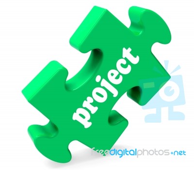 Project Puzzle Shows Planning Plan Or Task Stock Image