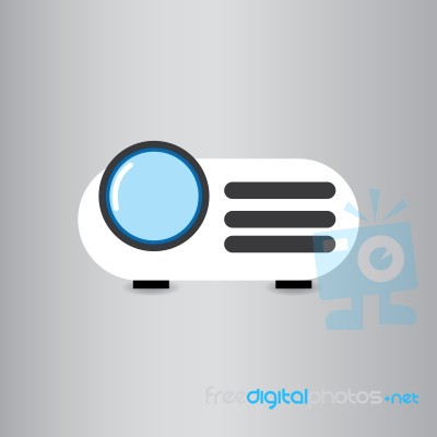 Projector Flat Icon   Illustration  Stock Image