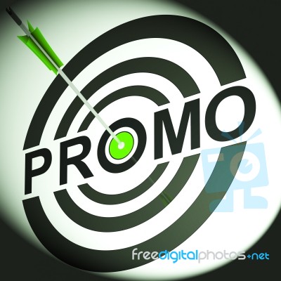 Promo Shows Discounted Advertising Price Offer Stock Image