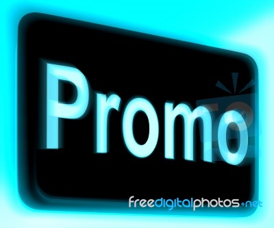 Promo Sign Shows Discount Reduction Or Save Stock Image