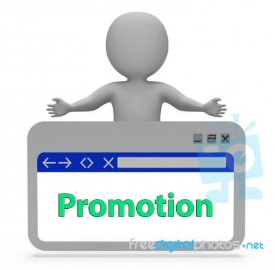 Promotion Webpage Represents Online Sale 3d Rendering Stock Image