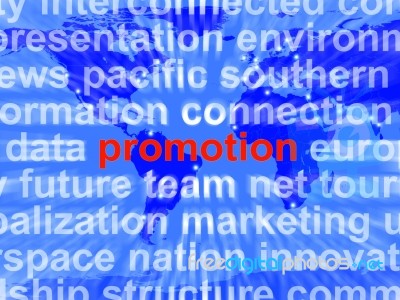 Promotion Word Cloud  Shows Discount Bargain Or Markdown Stock Image