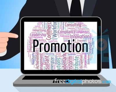 Promotion Word Means Wordcloud Discount And Closeout Stock Image