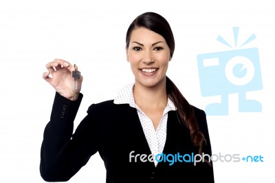 Property Agent Showing Key Stock Photo