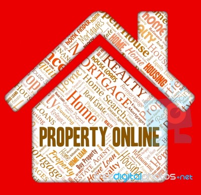 Property Online Indicates Web Site And Apartments Stock Image