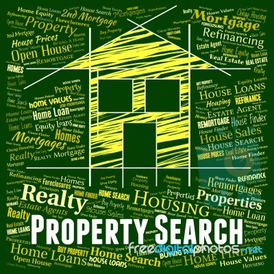 Property Search Indicates Real Estate And Apartments Stock Image