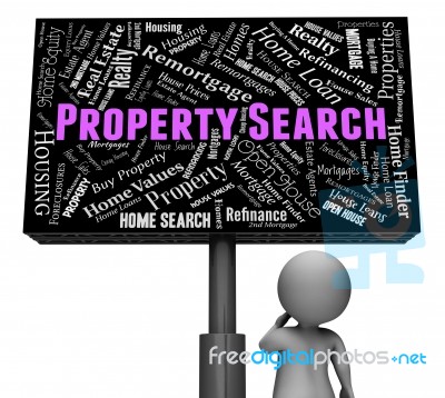 Property Search Represents Real Estate And Apartments 3d Rendering Stock Image