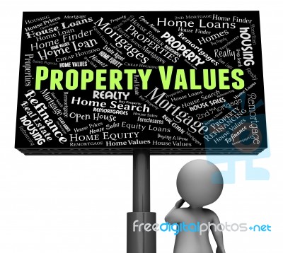 Property Values Shows Real Estate And Amount 3d Rendering Stock Image