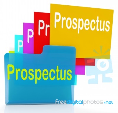 Prospectus Files Shows Folder Inform And Business Stock Image