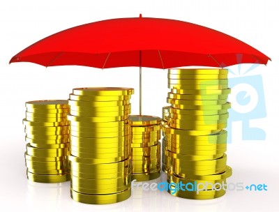 Protect Money Represents Protected Investment And Protection Stock Image