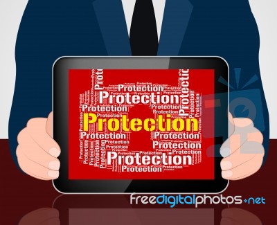 Protection Lock Shows Security Encryption And Password Stock Image