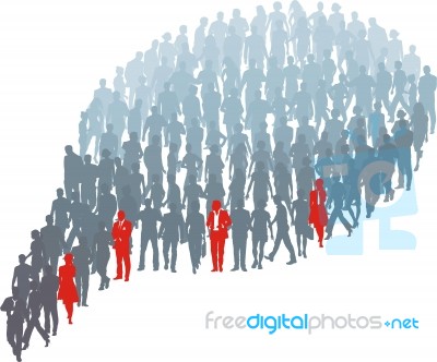 Protrude Persons In Group Bubble Stock Image