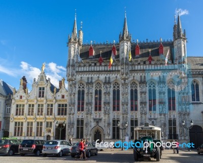 Provincial Palace In Market Square Bruges West Flanders Belgium Stock Photo