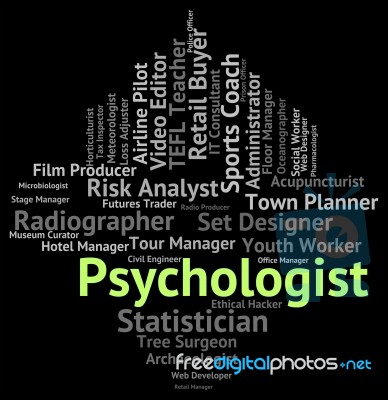 Psychiatrist Job Shows Employment Disorders And Psychology? Stock Image