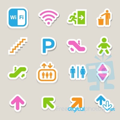 Public Icons Set Stock Image