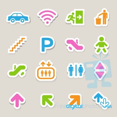 Public Icons Set Stock Image