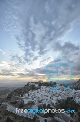 Pueblos Blancos At Sunset Stock Photo