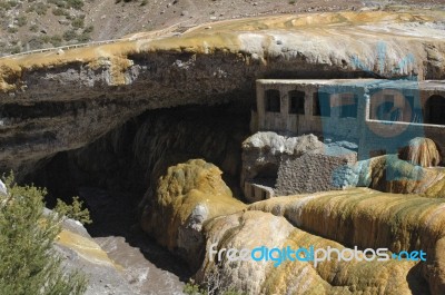 Puente Del Inca Over The River Stock Photo