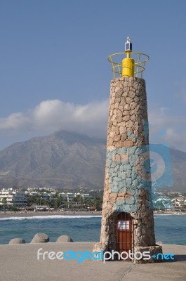 Puerto Banus Lighthouse Stock Photo