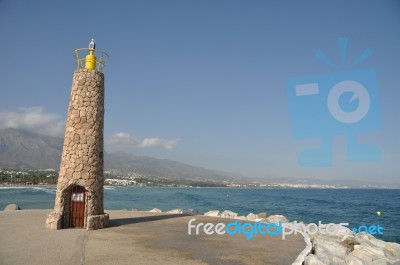 Puerto Banus Lighthouse Stock Photo