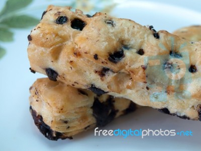 Puff Pastry With Chocolate Chip Stock Photo