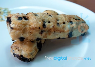 Puff Pastry With Chocolate Chip Bars Stock Photo