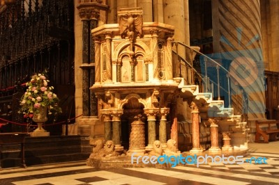 Pulpit At Durham Cathedral Stock Photo