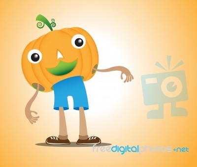 Pumpkin Boy Stock Image