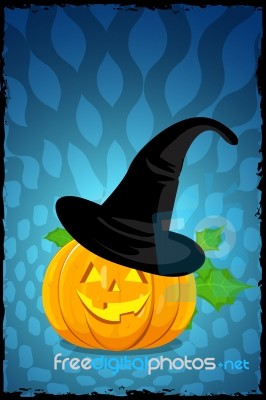 Pumpkin In Witch Hat Stock Image