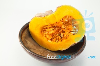 Pumpkin  On White Background Stock Photo