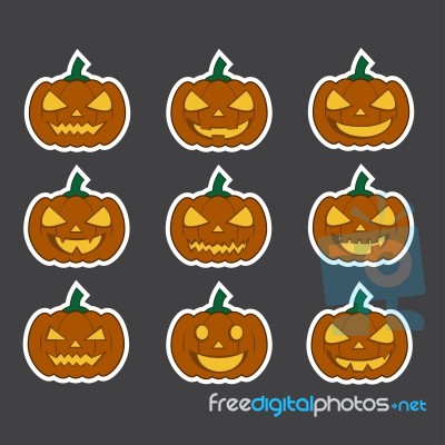 Pumpkins For Halloween Set Stock Image