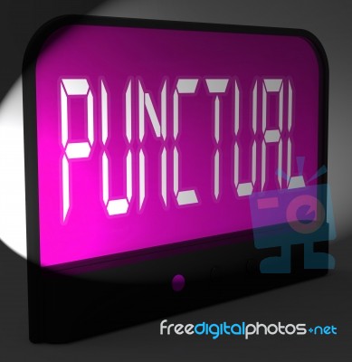 Punctual Digital Clock Shows Timely And On Schedule Stock Image