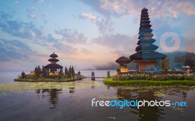 Pura Ulun Danu Bratan Temple Stock Photo