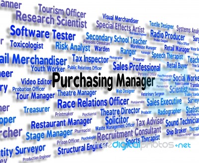 Purchasing Manager Indicates Word Client And Buy Stock Image