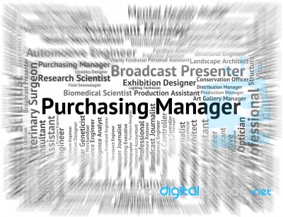 Purchasing Manager Indicates Words Occupations And Recruitment Stock Image