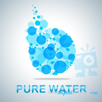 Pure Water Indicates Fresh And Clean H2o Stock Image