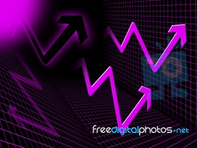 Purple Arrows Background Means Upwards Rise And Direction
 Stock Image