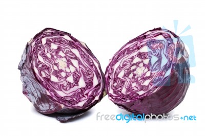 Purple Cabbage  (brassica Oleracea Var. Capitata F. Rubra) Stock Photo