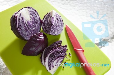 Purple Cabbage For Cooking Stock Photo