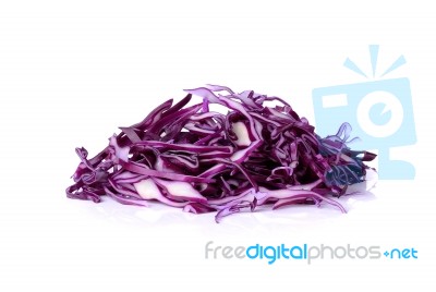 Purple Cauliflower Isolated On White Background Stock Photo