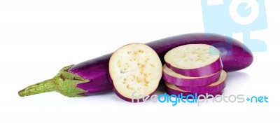 Purple Eggplant Isolated Stock Photo