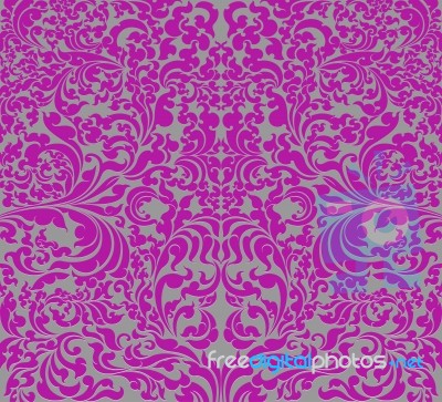 Purple Floral Art Pattern Stock Image