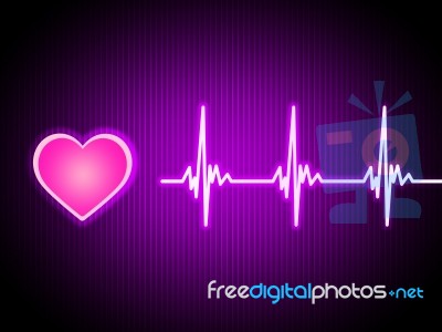 Purple Heart Background Shows Living Cardiac And Health
 Stock Image