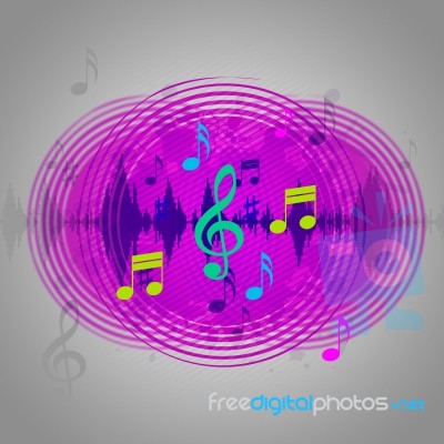 Purple Music Background Shows Cd Record Or Pop
 Stock Image