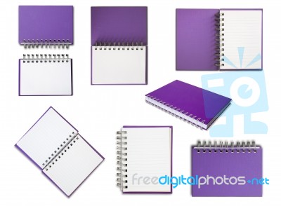 Purple Notebook Collection Stock Photo