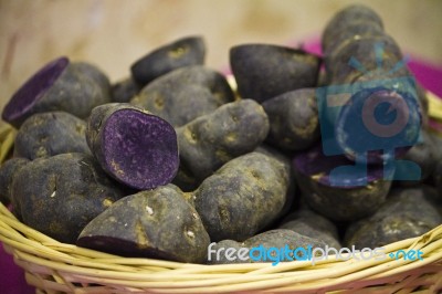 Purple Potato Stock Photo