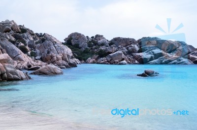 Purple Sea In Sardinia Stock Photo