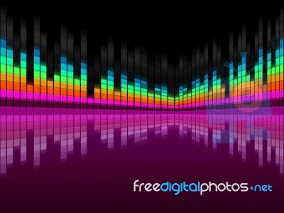 Purple Soundwaves Background Shows Dj Music And Songs
 Stock Image